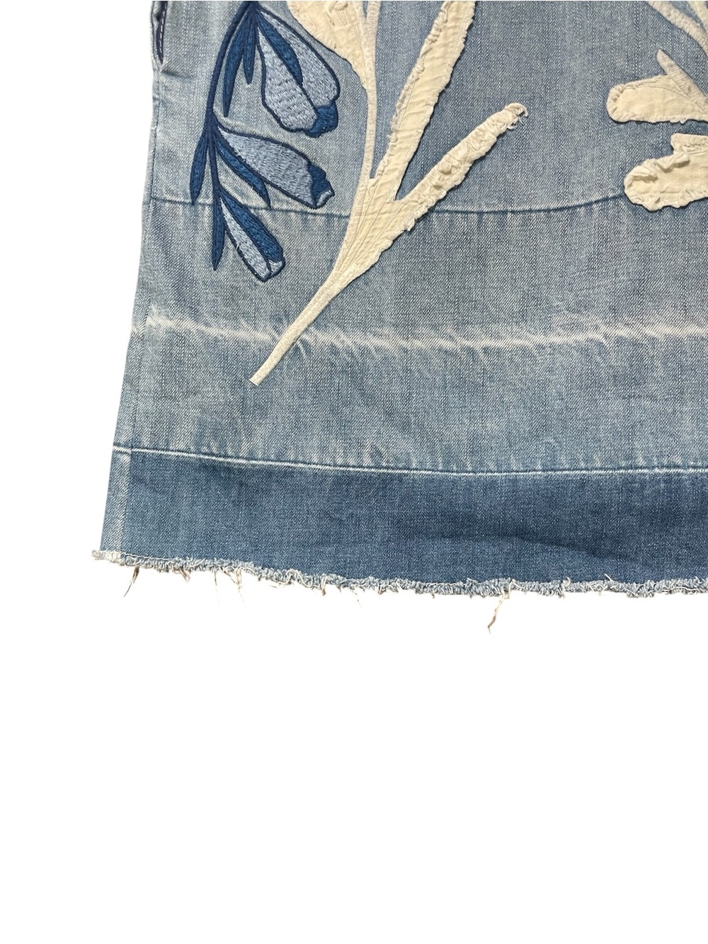 HOLDING HORSES by Anthropologie Light Blue Denim Dress Floral Embroidery Size M - Picture 9 of 12